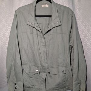 Christian Siriano Sage Green Utility Jacket 1X